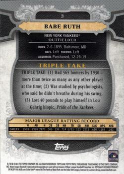2014 Topps Triple Threads #3 Babe Ruth Back