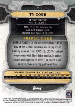 2014 Topps Triple Threads #7 Ty Cobb Back