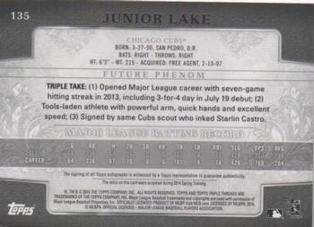 2014 Topps Triple Threads #135 Junior Lake Back