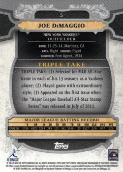 2014 Topps Triple Threads #5 Joe DiMaggio Back