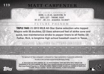 2014 Topps Triple Threads #119 Matt Carpenter Back