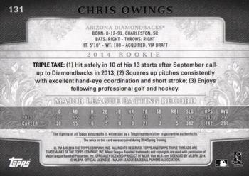 2014 Topps Triple Threads #131 Chris Owings Back