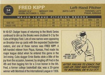 2011 Ronnie Joyner Commemorative 1957 Brooklyn Dodgers #34 Fred Kipp Back