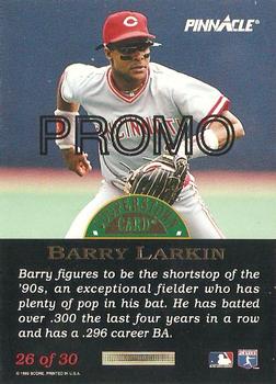 1993 Pinnacle Cooperstown - Promos #26 Barry Larkin Back