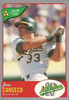 1992 Oakland Athletics Baseball Co. A's Dream Team #7 Jose Canseco Front