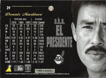 1996 Pinnacle Aficionado - First Pitch Preview #39 Dennis Martinez Back