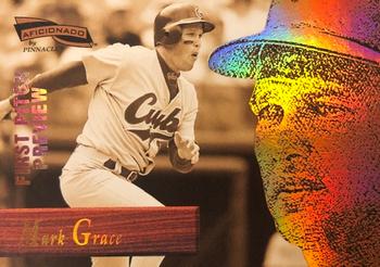 1996 Pinnacle Aficionado - First Pitch Preview #52 Mark Grace Front