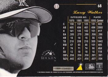 1996 Pinnacle Aficionado - First Pitch Preview #68 Larry Walker Back
