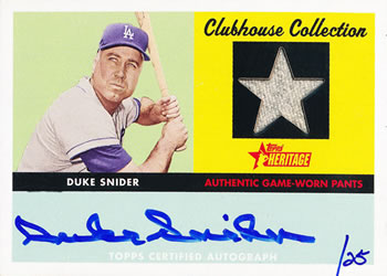 2007 Topps Heritage - Clubhouse Collection Relics Autographs #DS Duke Snider Front