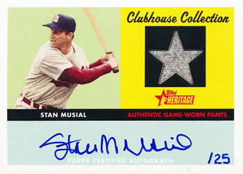 2007 Topps Heritage - Clubhouse Collection Relics Autographs #SM Stan Musial Front