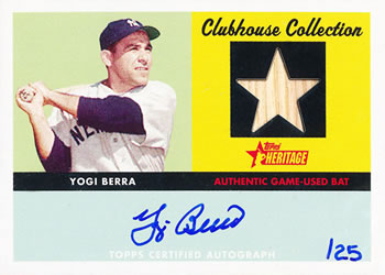 2007 Topps Heritage - Clubhouse Collection Relics Autographs #YB Yogi Berra Front