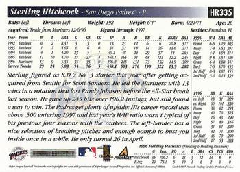 1997 Score Hobby Reserve #HR335 Sterling Hitchcock Back