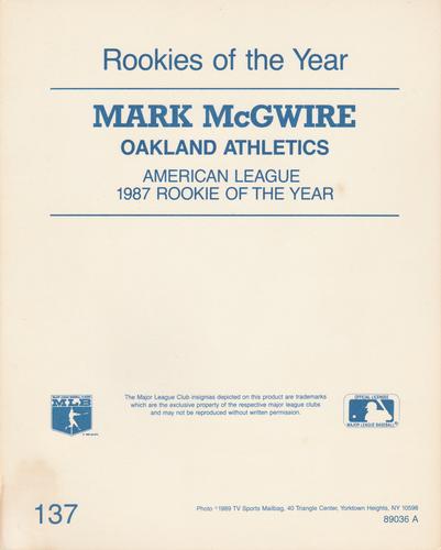 1989 TV Sports Mailbag #137 Mark McGwire Back