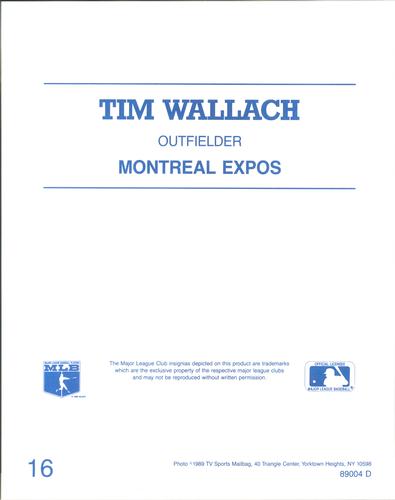 1989 TV Sports Mailbag #16 Tim Wallach Back