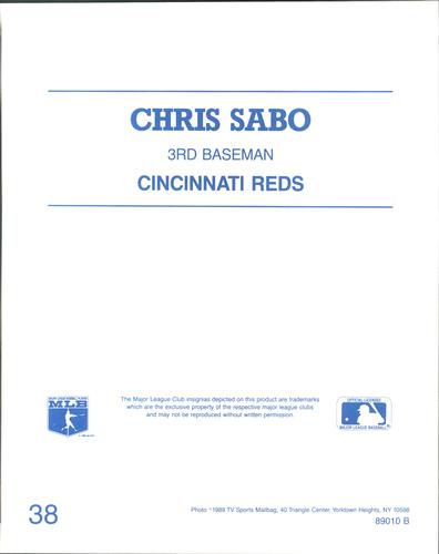 1989 TV Sports Mailbag #38 Chris Sabo Back