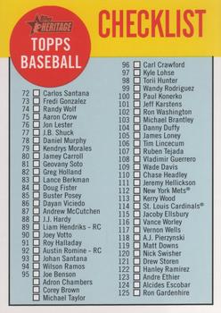 2012 Topps Heritage - Checklists #C2 Checklist: 72-179 Front