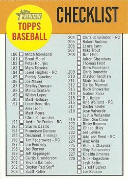 2012 Topps Heritage - Checklists #C3 Checklist: 180-282 Front