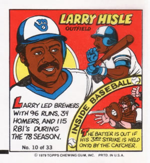 1979 Topps Comics #10 Larry Hisle Front