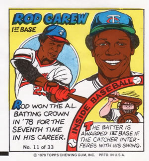 1979 Topps Comics #11 Rod Carew Front