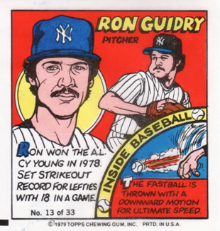 1979 Topps Comics #13 Ron Guidry Front