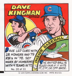 1979 Topps Comics #20 Dave Kingman Front