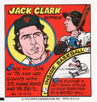 1979 Topps Comics #32 Jack Clark Front