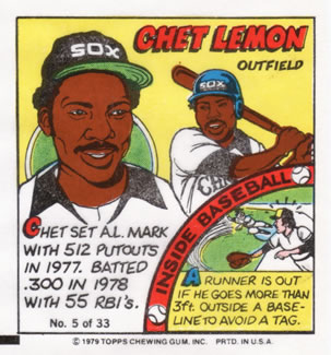 1979 Topps Comics #5 Chet Lemon Front