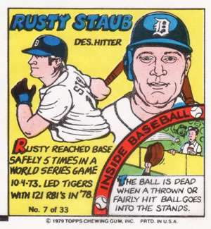 1979 Topps Comics #7 Rusty Staub Front