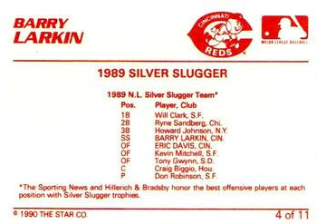 1990 Star Barry Larkin #4 Barry Larkin Back