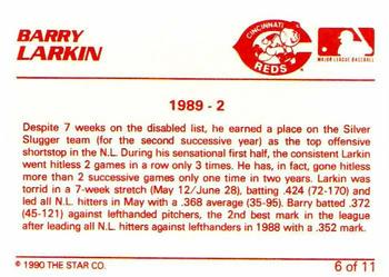 1990 Star Barry Larkin #6 Barry Larkin Back