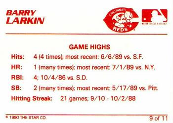 1990 Star Barry Larkin #9 Barry Larkin Back