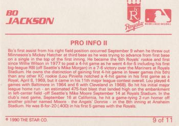 1990 Star Barry Larkin / Bo Jackson #9 Bo Jackson Back