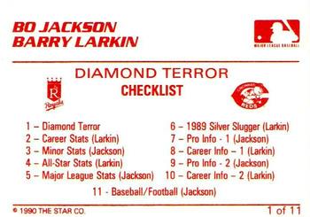 1990 Star Barry Larkin / Bo Jackson #1 Barry Larkin / Bo Jackson Back
