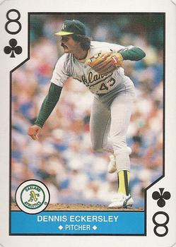 1990 U.S. Playing Card Co. Major League All-Stars Playing Cards - Silver Edge #8♣ Dennis Eckersley Front