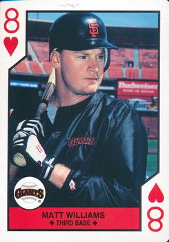 1990 U.S. Playing Card Co. Major League All-Stars Playing Cards - Silver Edge #8♥ Matt Williams Front