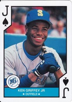 1990 U.S. Playing Card Co. Major League All-Stars Playing Cards - Silver Edge #J♠ Ken Griffey Jr. Front