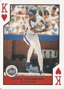 1990 U.S. Playing Card Co. Major League All-Stars Playing Cards - Silver Edge #K♥ Darryl Strawberry Front