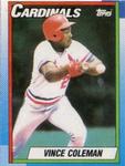 1990 Topps Doubleheaders #NNO Vince Coleman Front
