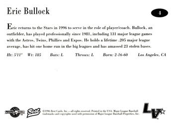 1996 Best Las Vegas Stars #4 Eric Bullock Back