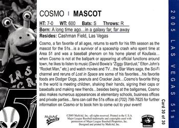 2005 MultiAd Las Vegas 51s #30 Cosmo Back