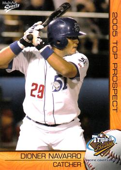 2005 MultiAd Pacific Coast League Top Prospects #23 Dioner Navarro Front