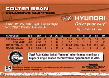 2006 Grandstand Hyundai Triple-A Legends - Series 1 #NNO Colter Bean Back