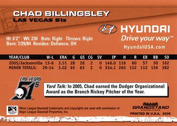 2006 Grandstand Hyundai Triple-A Legends - Series 1 #NNO Chad Billingsley Back