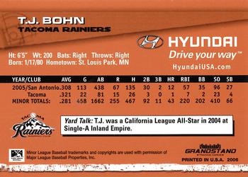 2006 Grandstand Hyundai Triple-A Legends - Series 1 #NNO T.J. Bohn Back