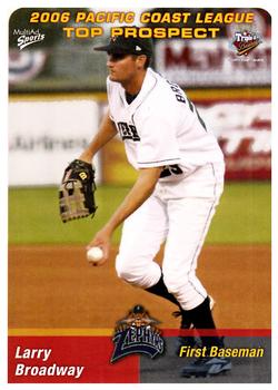2006 MultiAd Pacific Coast League Top Prospects #15 Larry Broadway Front
