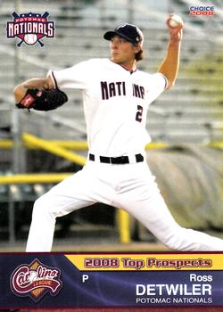 2008 Choice Carolina League Top Prospects #5 Ross Detwiler Front