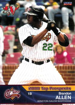 2008 Choice Carolina League Top Prospects #22 Brandon Allen Front