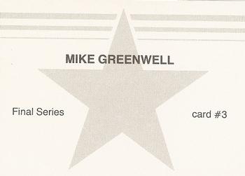 1988 Final Series Black Border (unlicensed) #3 Mike Greenwell Back