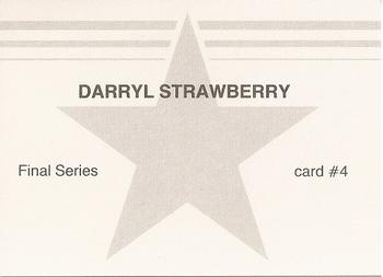 1988 Final Series Black Border (unlicensed) #4 Darryl Strawberry Back