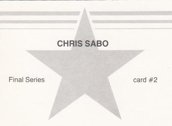 1988 Final Series Black Border (unlicensed) #2 Chris Sabo Back